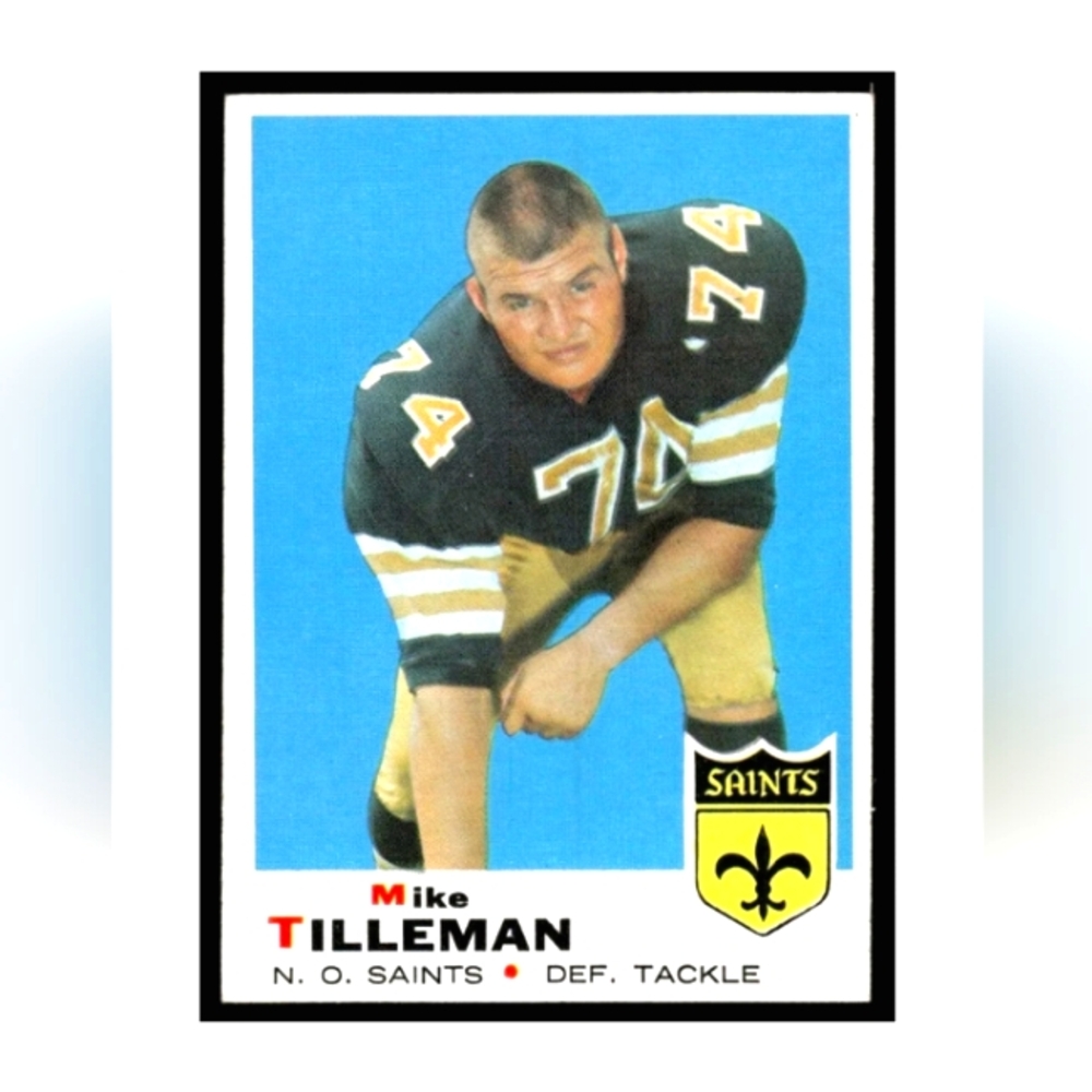1969 Topps Football Card Mike Tilleman RC New Orleans Saints #218 NM